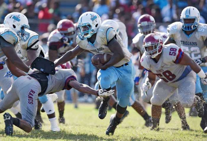 Ribault running the football